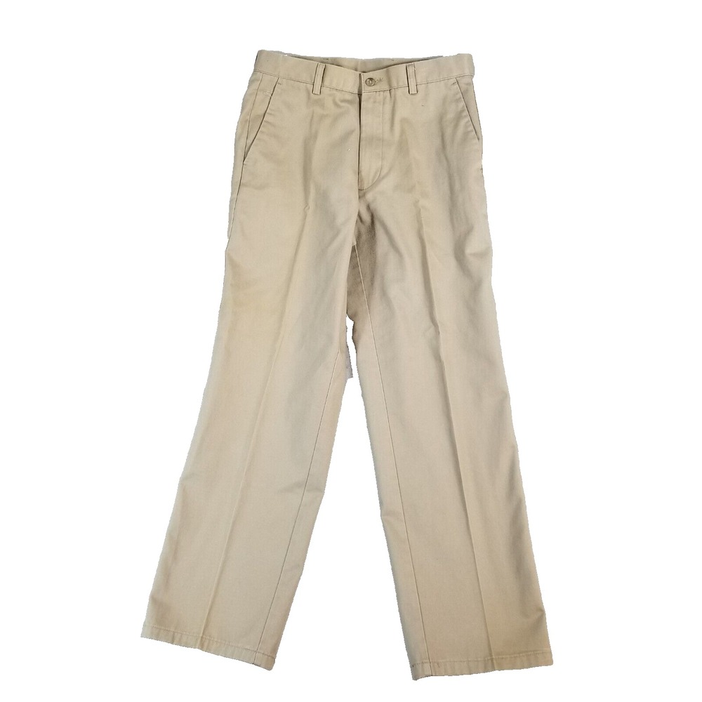 Dockers Chino Pants Men 32x32 Beige Classic Fit Straight Pleated Cotton Twill